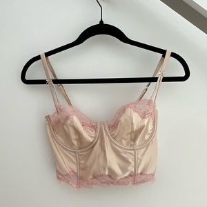 Victoria's Secret Light Pink Lace Corset Underwired Bra - 32D (w/ tags)